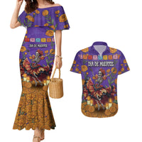 Day Of The Dead Couples Matching Mermaid Dress and Hawaiian Shirt Viva La Vida - Wonder Print Shop
