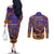 Day Of The Dead Couples Matching Off The Shoulder Long Sleeve Dress and Long Sleeve Button Shirt Viva La Vida - Wonder Print Shop