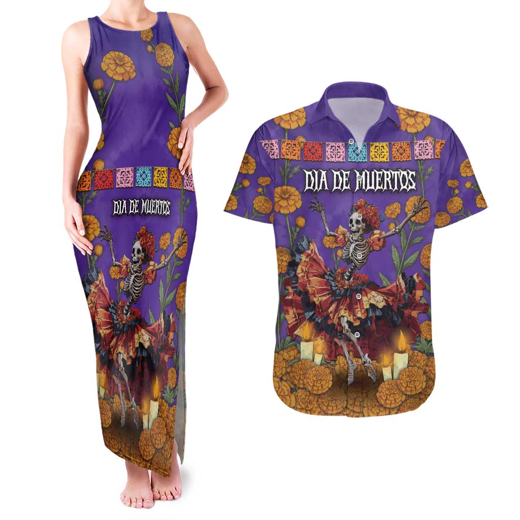 Day Of The Dead Couples Matching Tank Maxi Dress and Hawaiian Shirt Viva La Vida - Wonder Print Shop