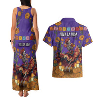 Day Of The Dead Couples Matching Tank Maxi Dress and Hawaiian Shirt Viva La Vida - Wonder Print Shop