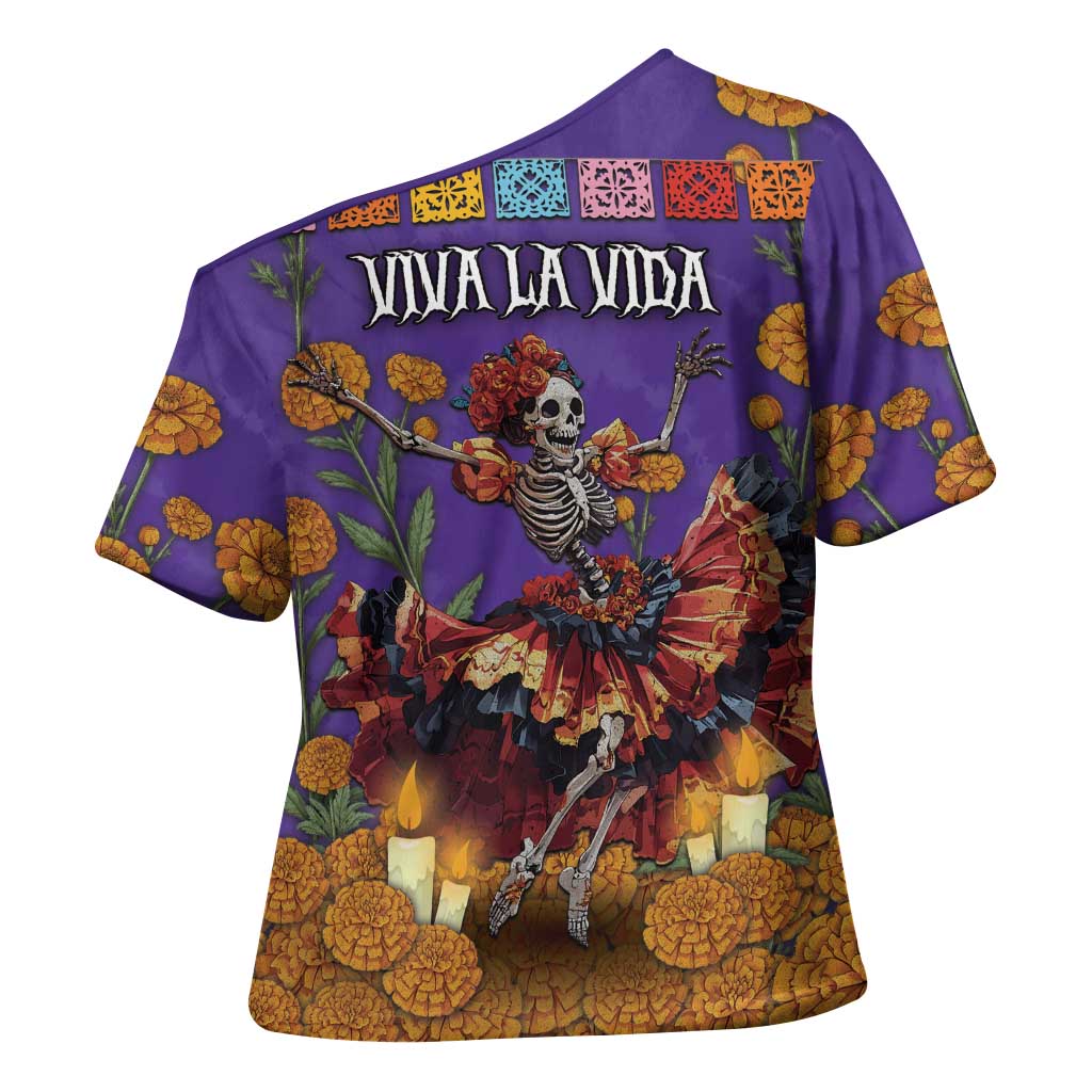 Day Of The Dead Cross Shoulder Shirt Viva La Vida - Wonder Print Shop
