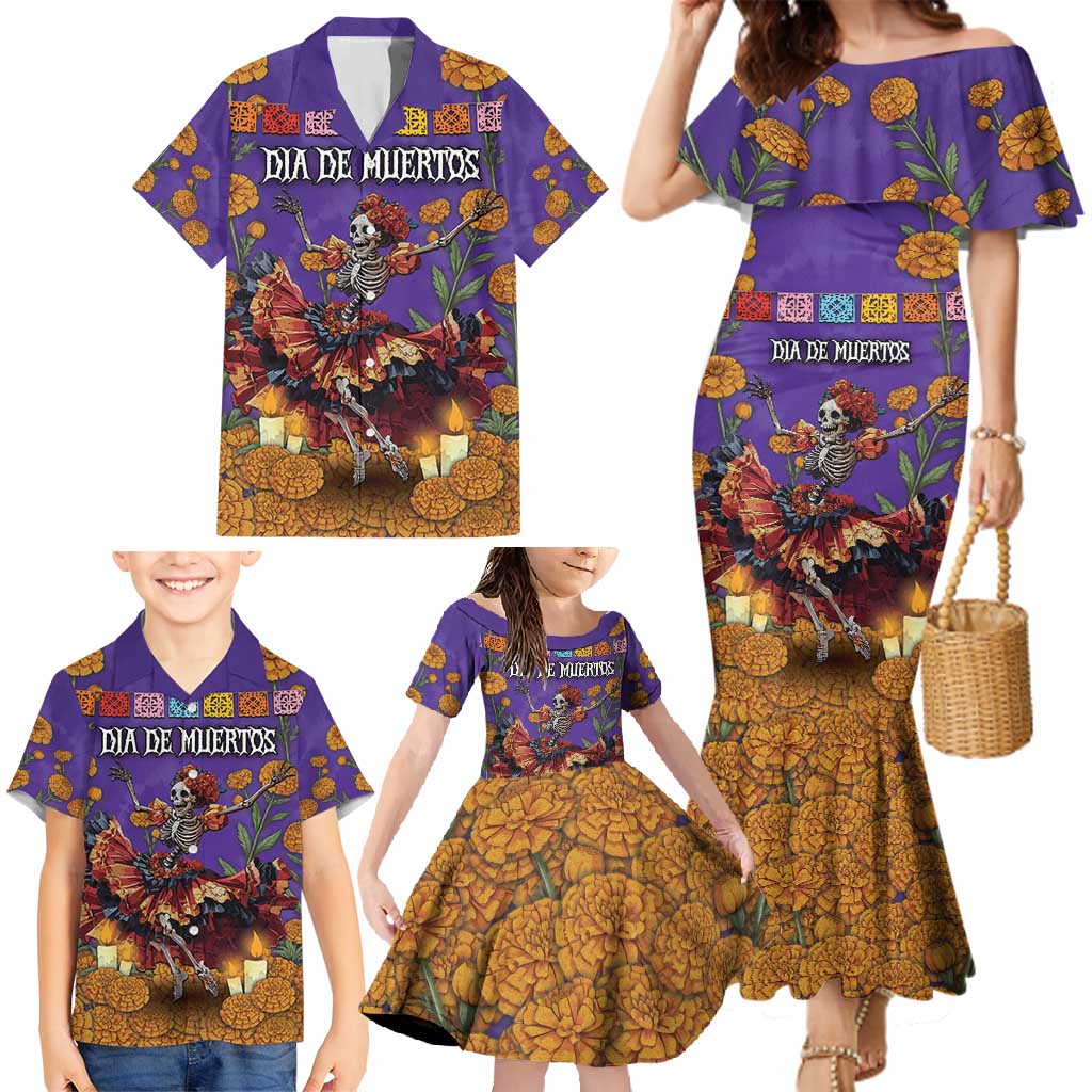 Day Of The Dead Family Matching Mermaid Dress and Hawaiian Shirt Viva La Vida - Wonder Print Shop