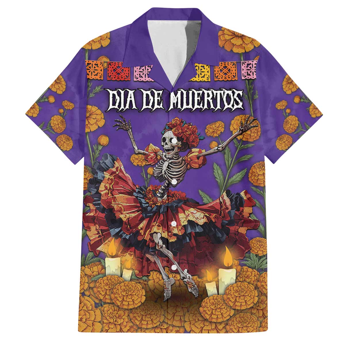 Day Of The Dead Family Matching Off The Shoulder Long Sleeve Dress and Hawaiian Shirt Viva La Vida - Wonder Print Shop