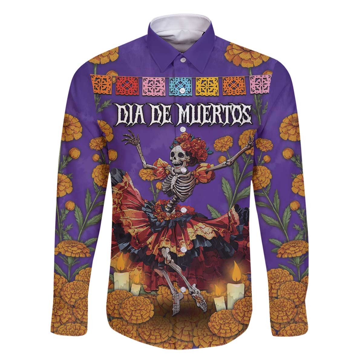 Day Of The Dead Family Matching Off The Shoulder Long Sleeve Dress and Hawaiian Shirt Viva La Vida - Wonder Print Shop
