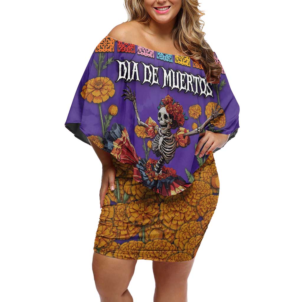 Day Of The Dead Family Matching Off Shoulder Short Dress and Hawaiian Shirt Viva La Vida - Wonder Print Shop