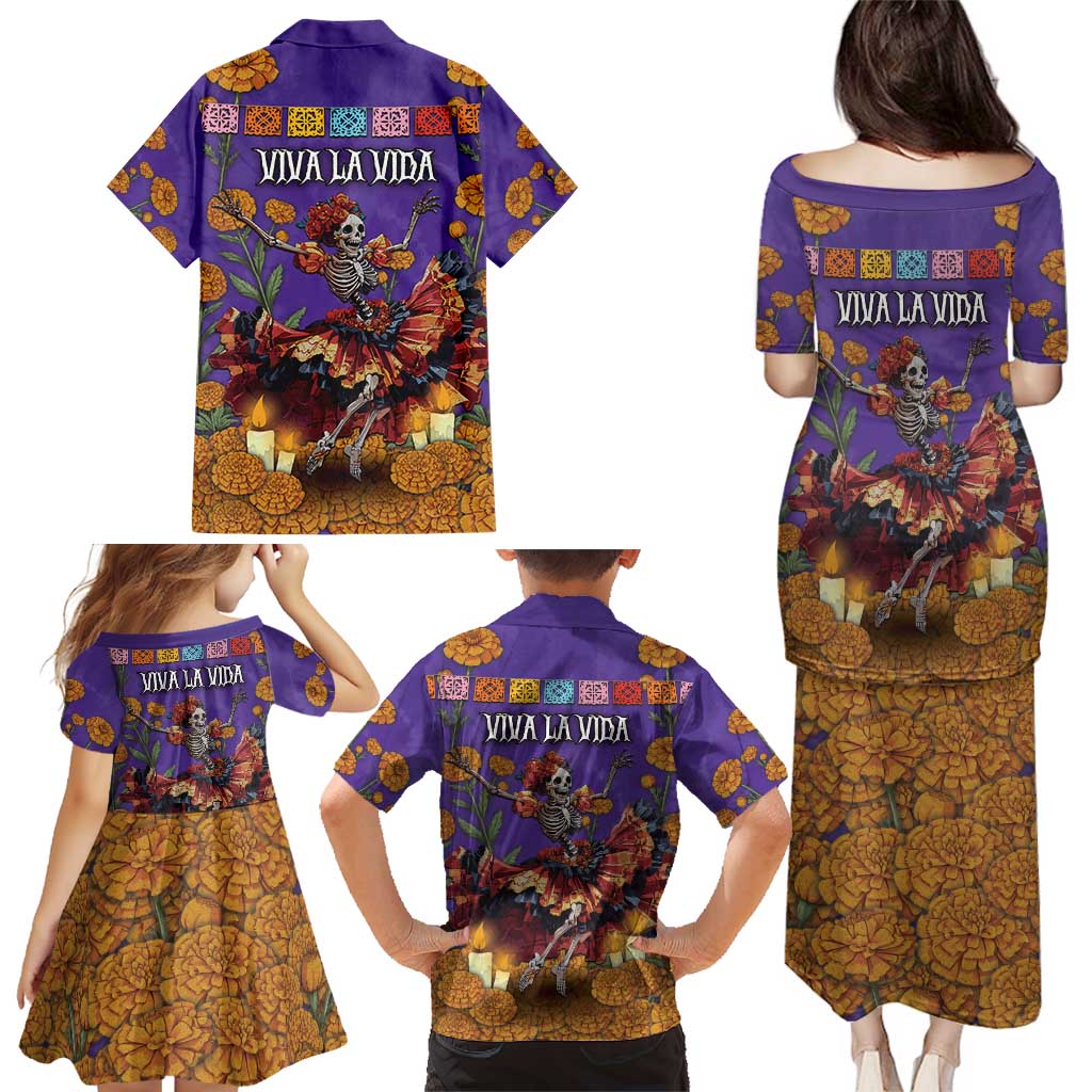 Day Of The Dead Family Matching Puletasi and Hawaiian Shirt Viva La Vida - Wonder Print Shop