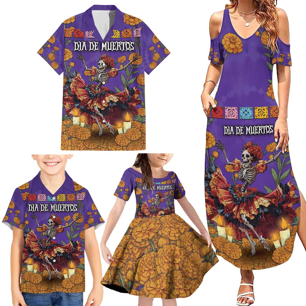 Day Of The Dead Family Matching Summer Maxi Dress and Hawaiian Shirt Viva La Vida - Wonder Print Shop