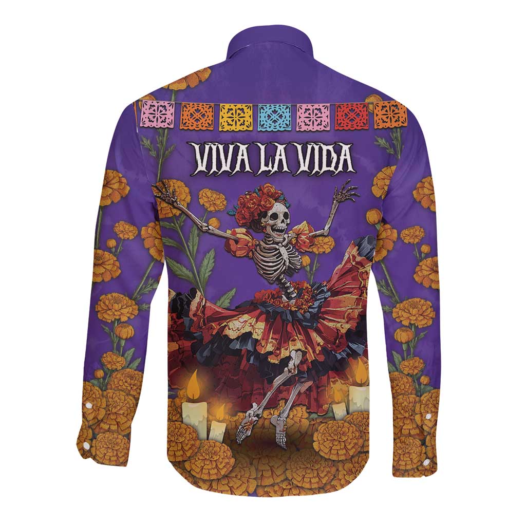 Day Of The Dead Long Sleeve Button Shirt Viva La Vida - Wonder Print Shop
