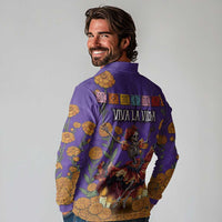 Day Of The Dead Long Sleeve Polo Shirt Viva La Vida - Wonder Print Shop