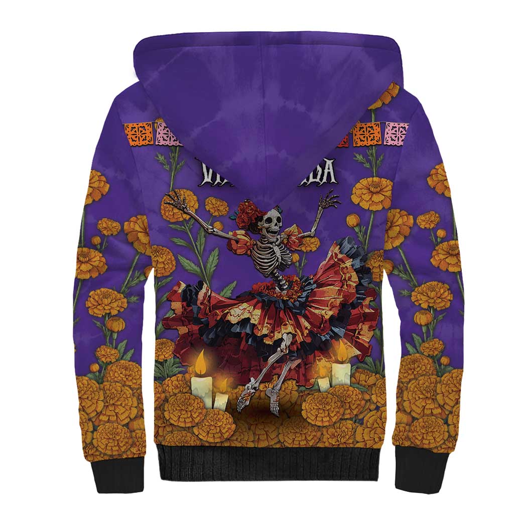Day Of The Dead Sherpa Hoodie Viva La Vida - Wonder Print Shop