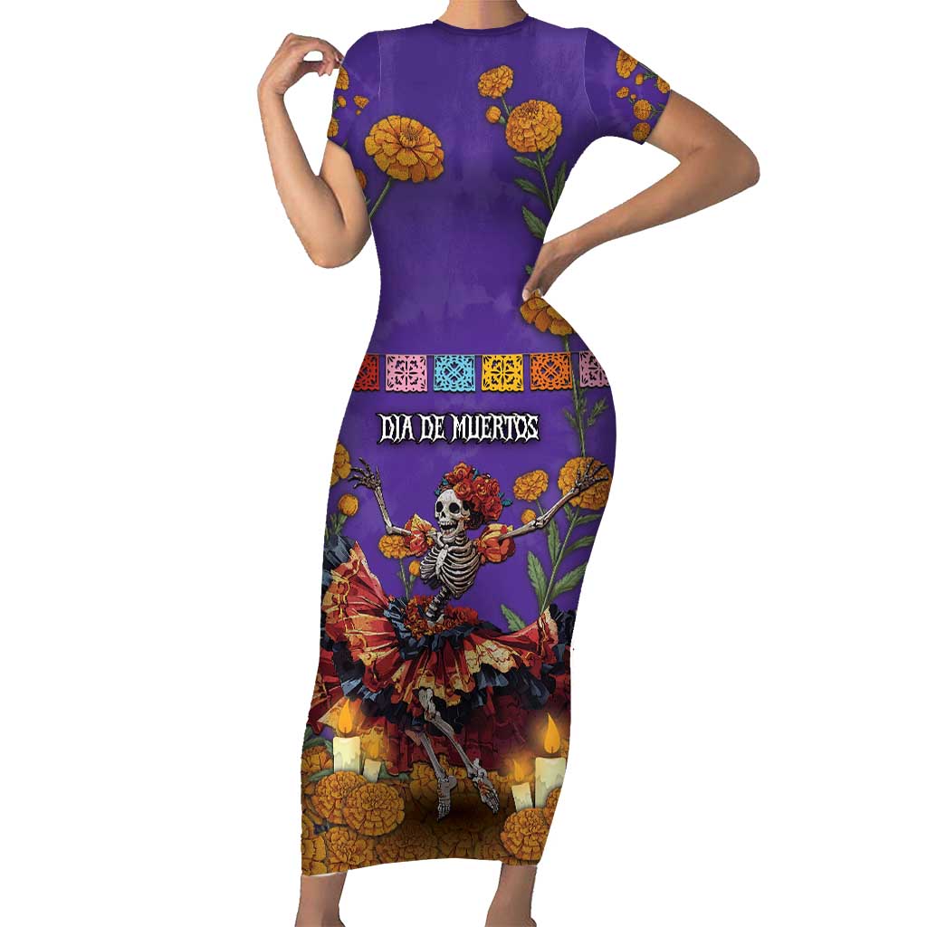 Day Of The Dead Short Sleeve Bodycon Dress Viva La Vida - Wonder Print Shop
