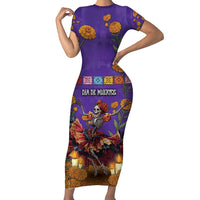 Day Of The Dead Short Sleeve Bodycon Dress Viva La Vida - Wonder Print Shop