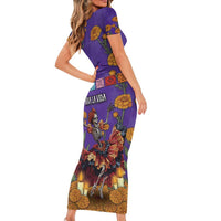 Day Of The Dead Short Sleeve Bodycon Dress Viva La Vida - Wonder Print Shop