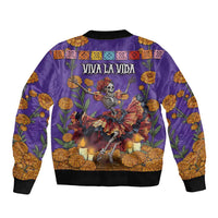 Day Of The Dead Sleeve Zip Bomber Jacket Viva La Vida - Wonder Print Shop