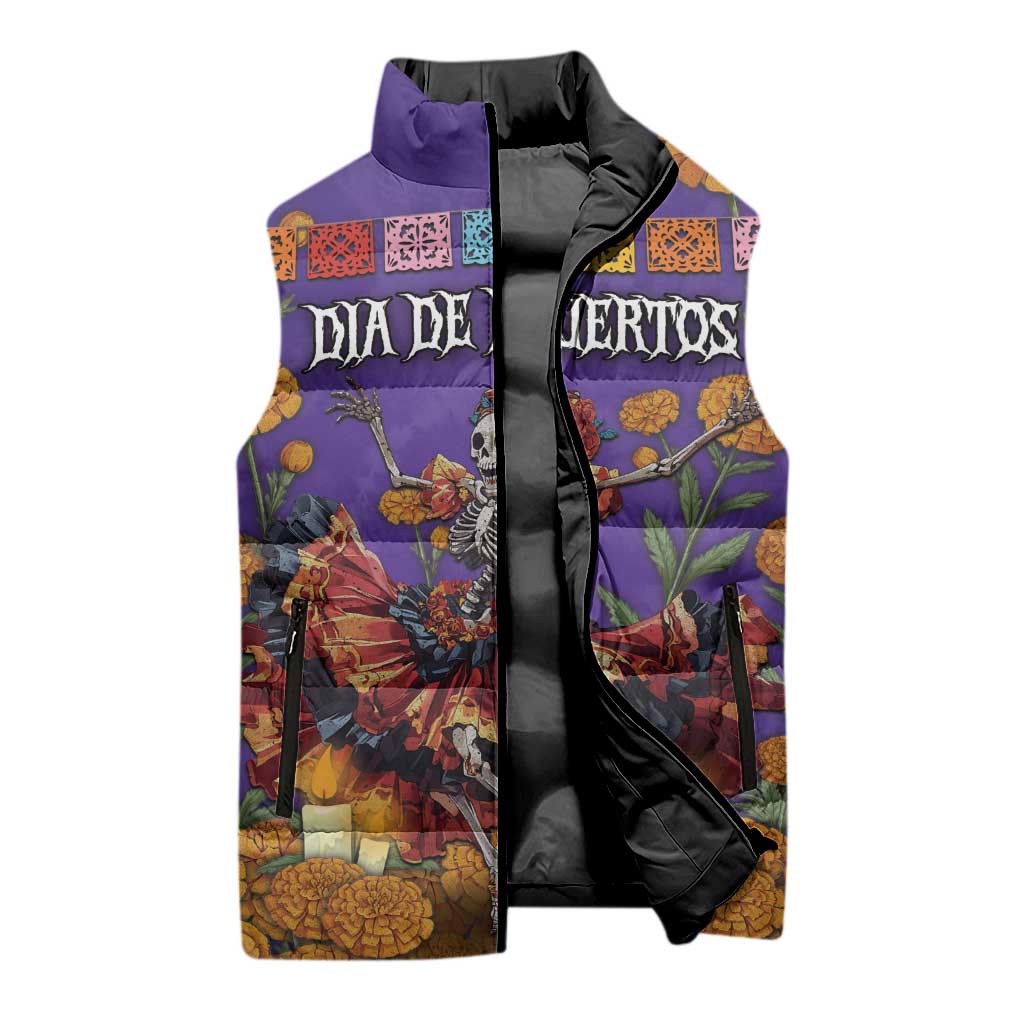 Day Of The Dead Sleeveless Puffer Jacket Viva La Vida - Wonder Print Shop
