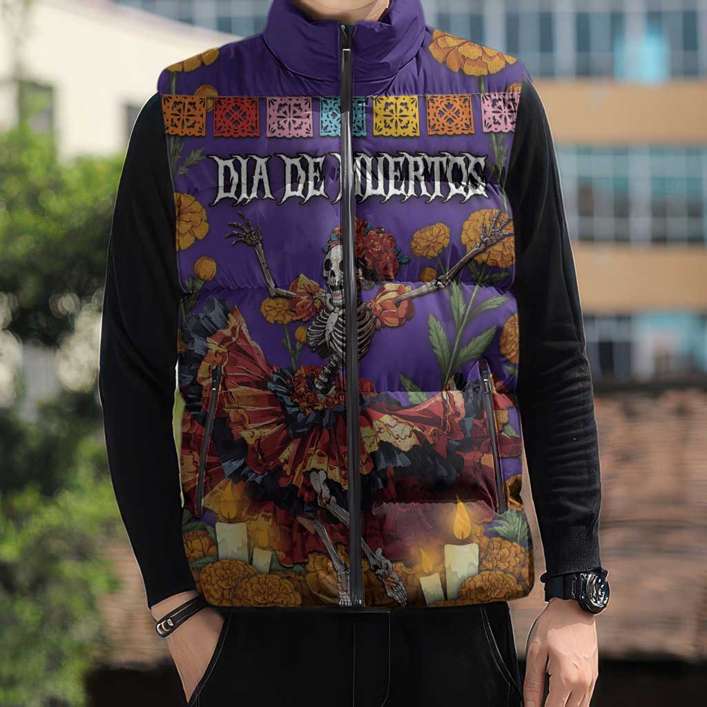 Day Of The Dead Sleeveless Puffer Jacket Viva La Vida - Wonder Print Shop