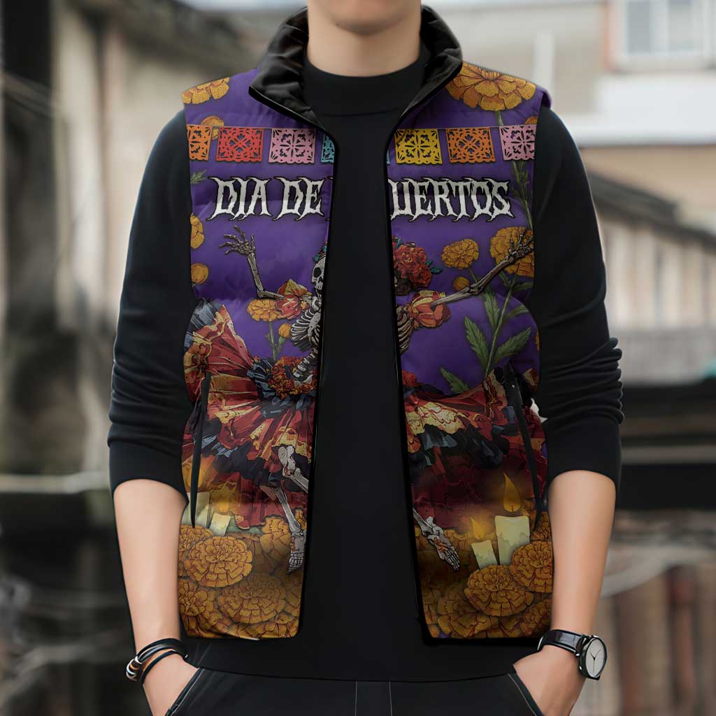 Day Of The Dead Sleeveless Puffer Jacket Viva La Vida - Wonder Print Shop