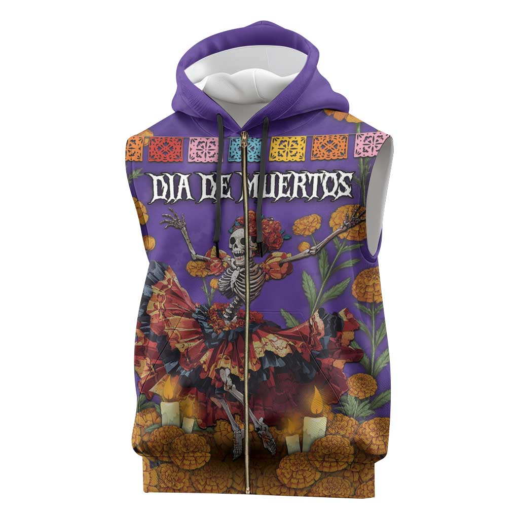 Day Of The Dead Sleeveless Zip Hoodie Viva La Vida - Wonder Print Shop