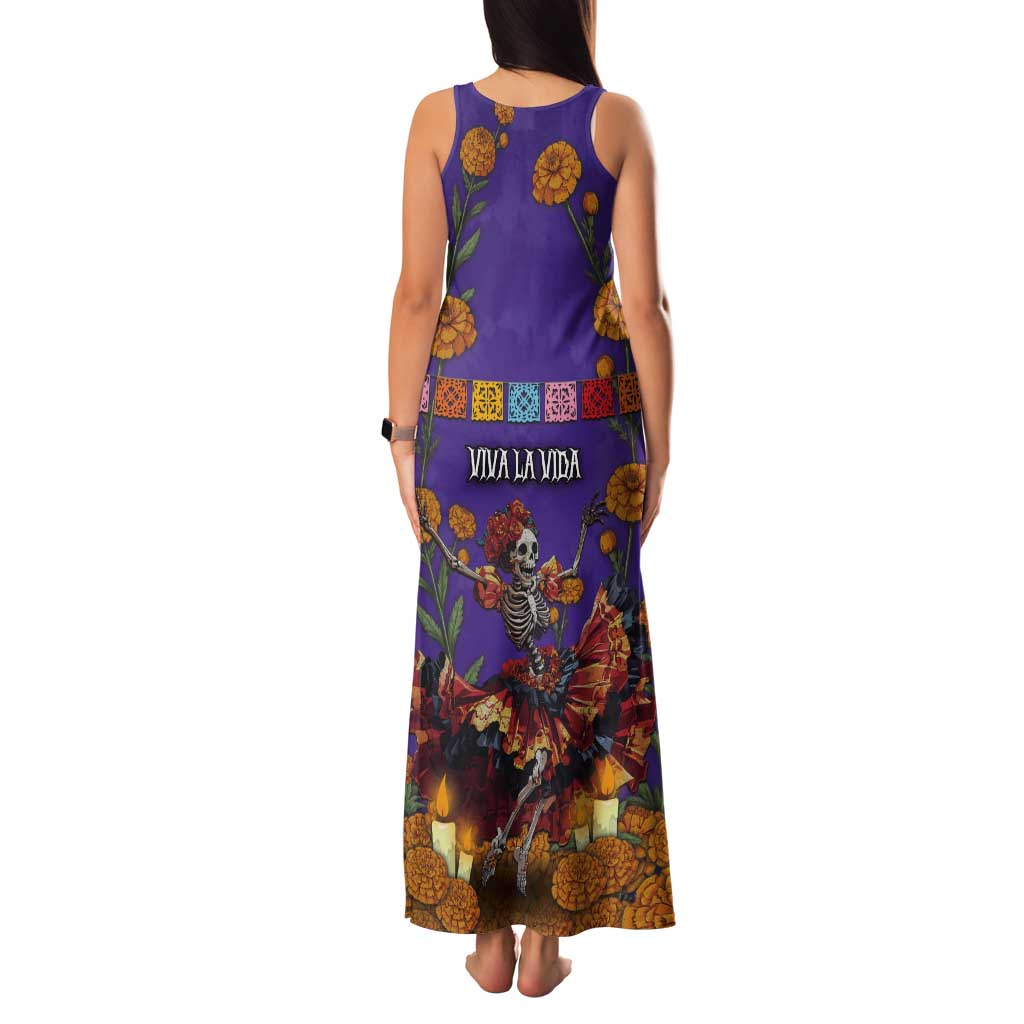 Day Of The Dead Tank Maxi Dress Viva La Vida - Wonder Print Shop