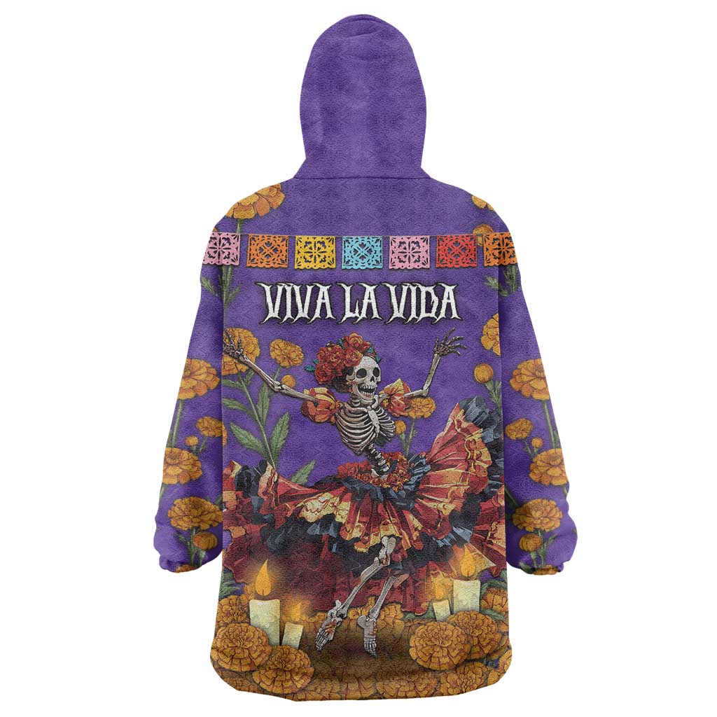 Day Of The Dead Wearable Blanket Hoodie Viva La Vida - Wonder Print Shop