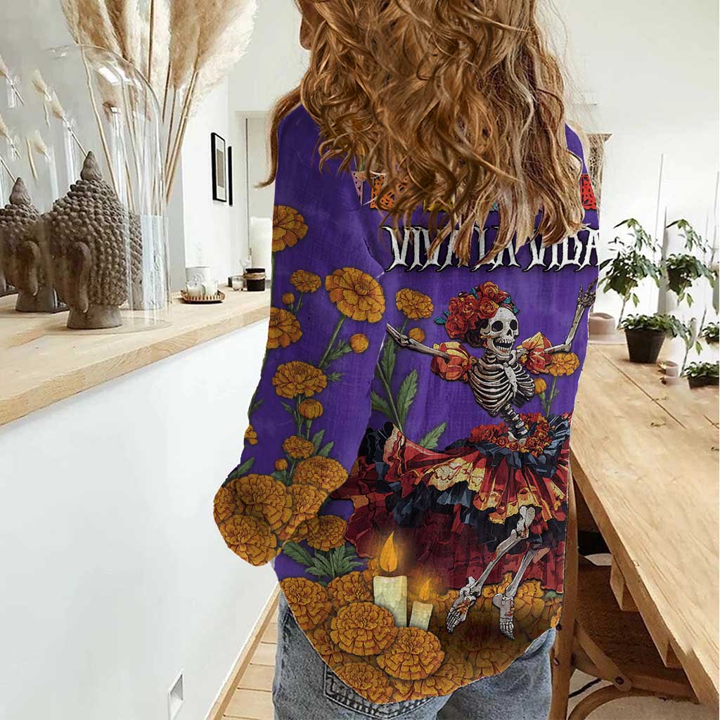 Day Of The Dead Women Casual Shirt Viva La Vida - Wonder Print Shop