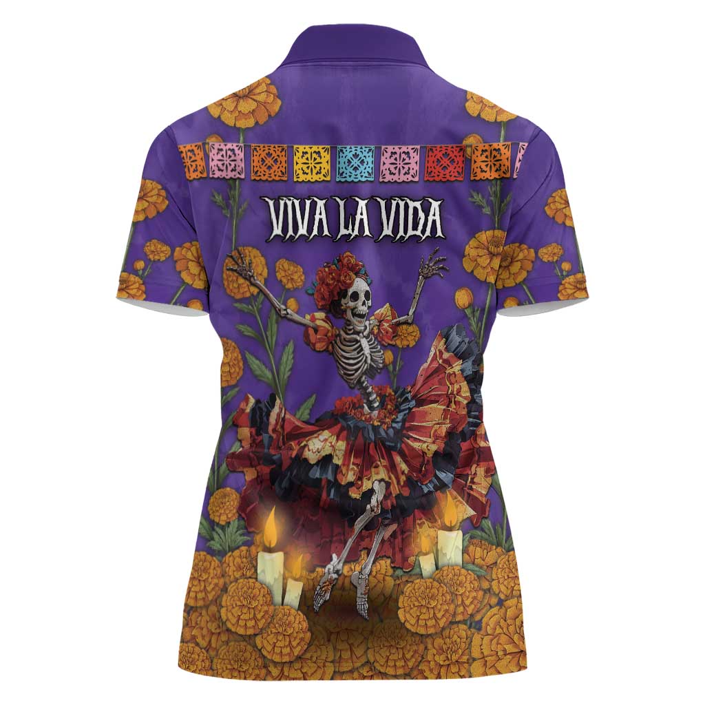 Day Of The Dead Women Polo Shirt Viva La Vida - Wonder Print Shop