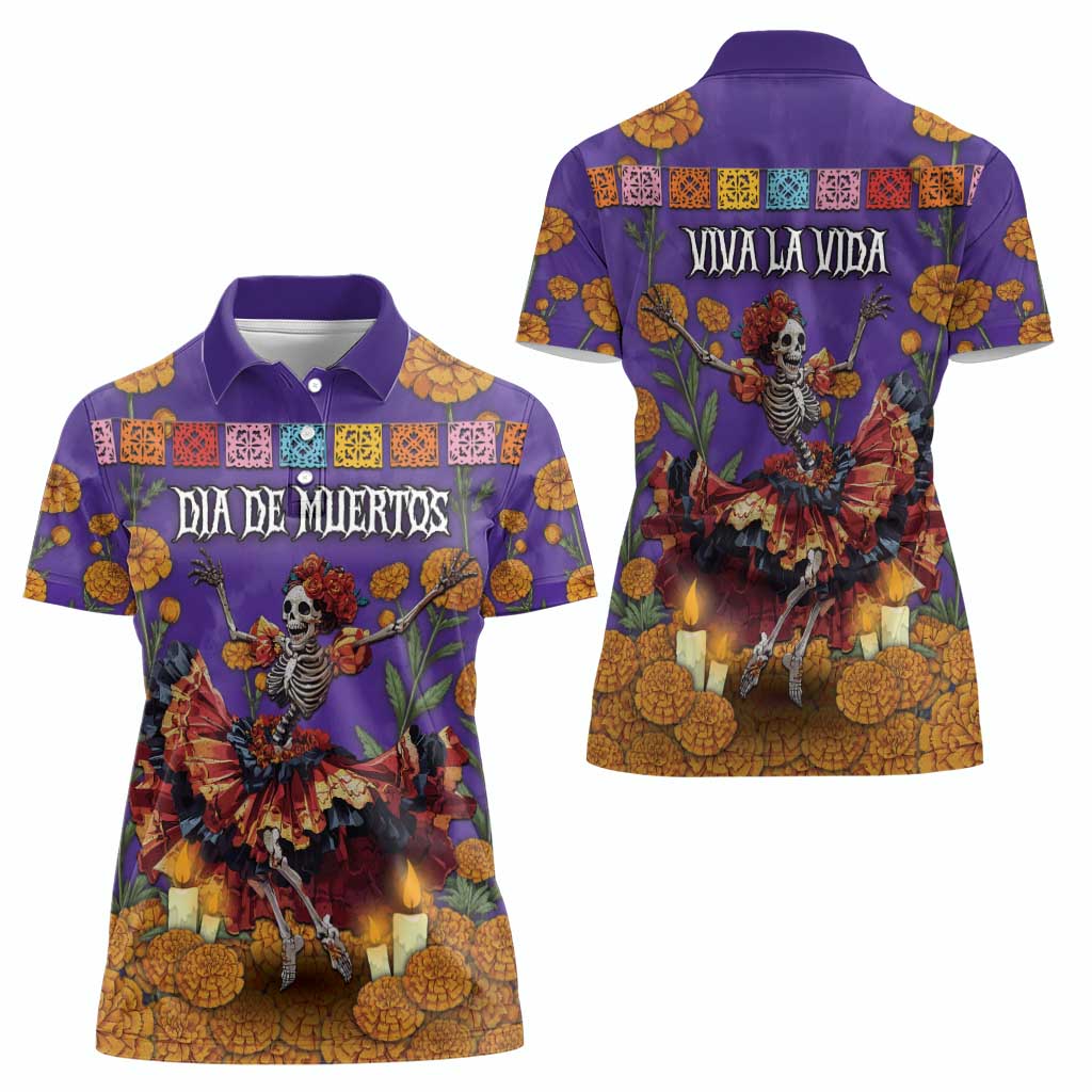 Day Of The Dead Women Polo Shirt Viva La Vida - Wonder Print Shop