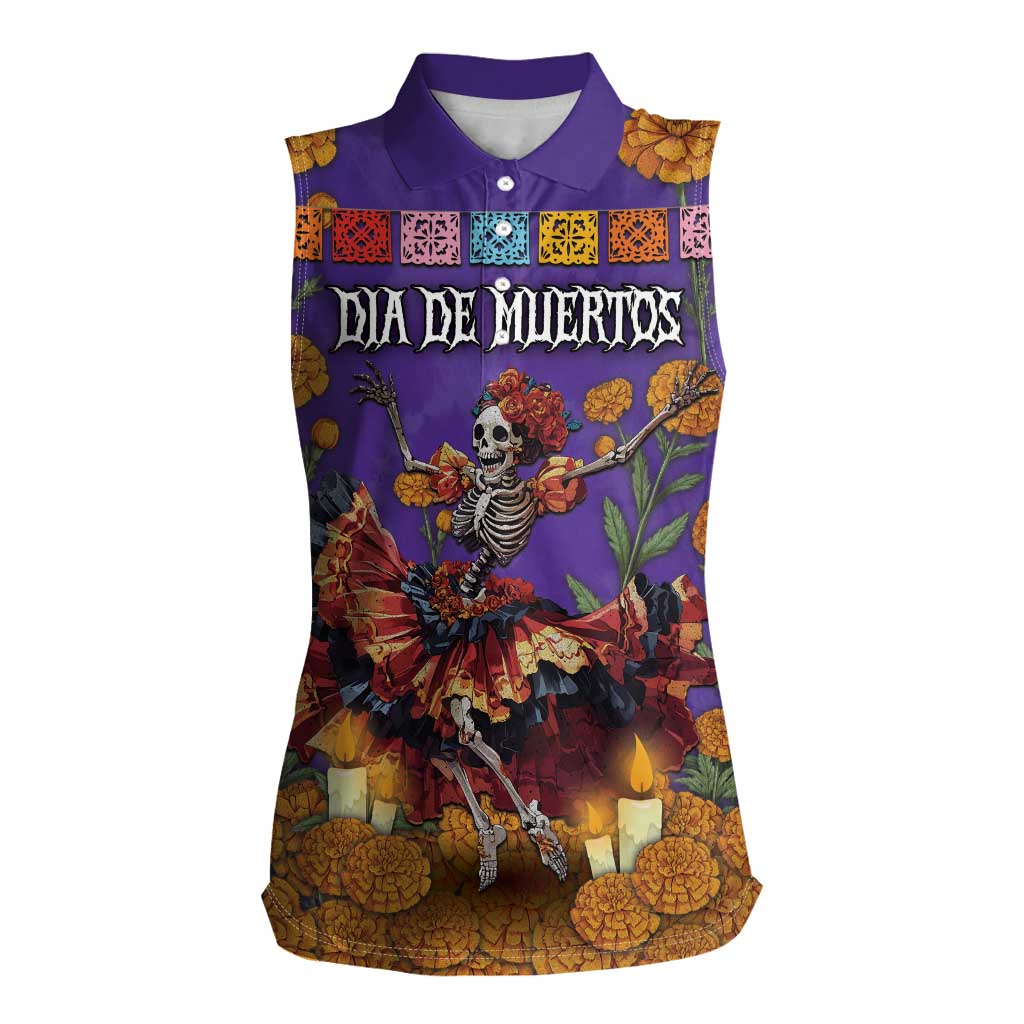 Day Of The Dead Women Sleeveless Polo Shirt Viva La Vida - Wonder Print Shop