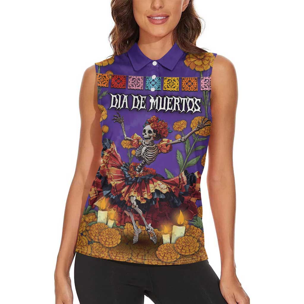 Day Of The Dead Women Sleeveless Polo Shirt Viva La Vida - Wonder Print Shop