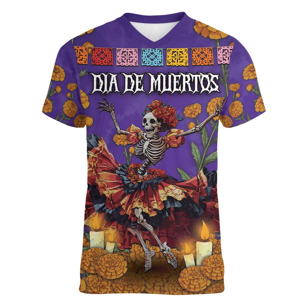Day Of The Dead Women V-Neck T-Shirt Viva La Vida - Wonder Print Shop