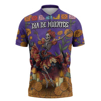 Day Of The Dead Zipper Polo Shirt Viva La Vida - Wonder Print Shop