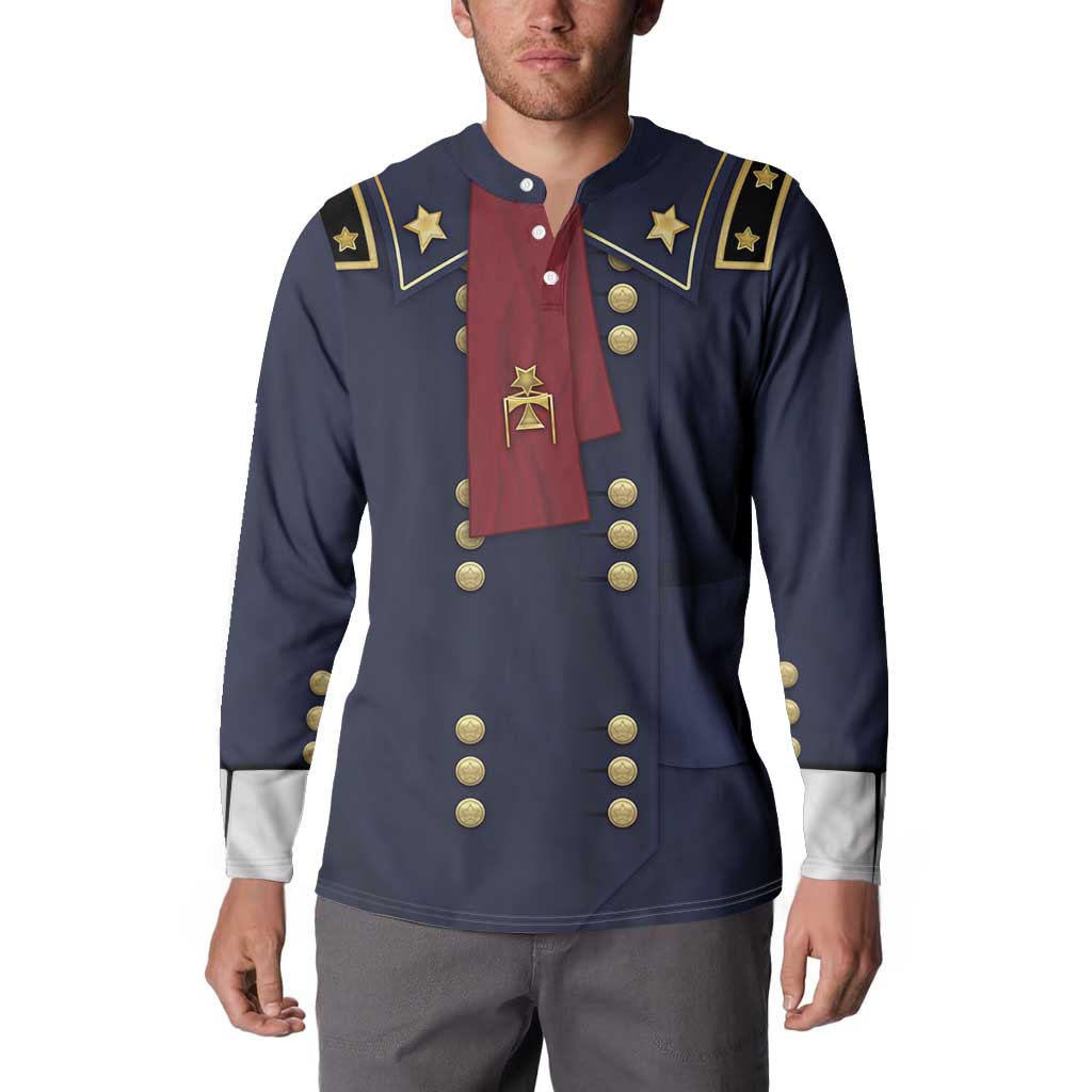 George Armstrong Custer Button Sweatshirt Soldier Costume - Wonder Print Shop