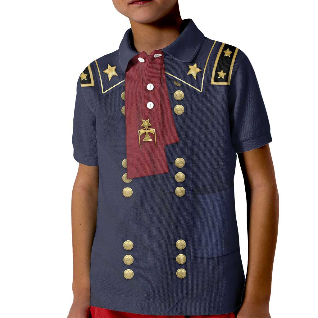 George Armstrong Custer Kid Polo Shirt Soldier Costume - Wonder Print Shop