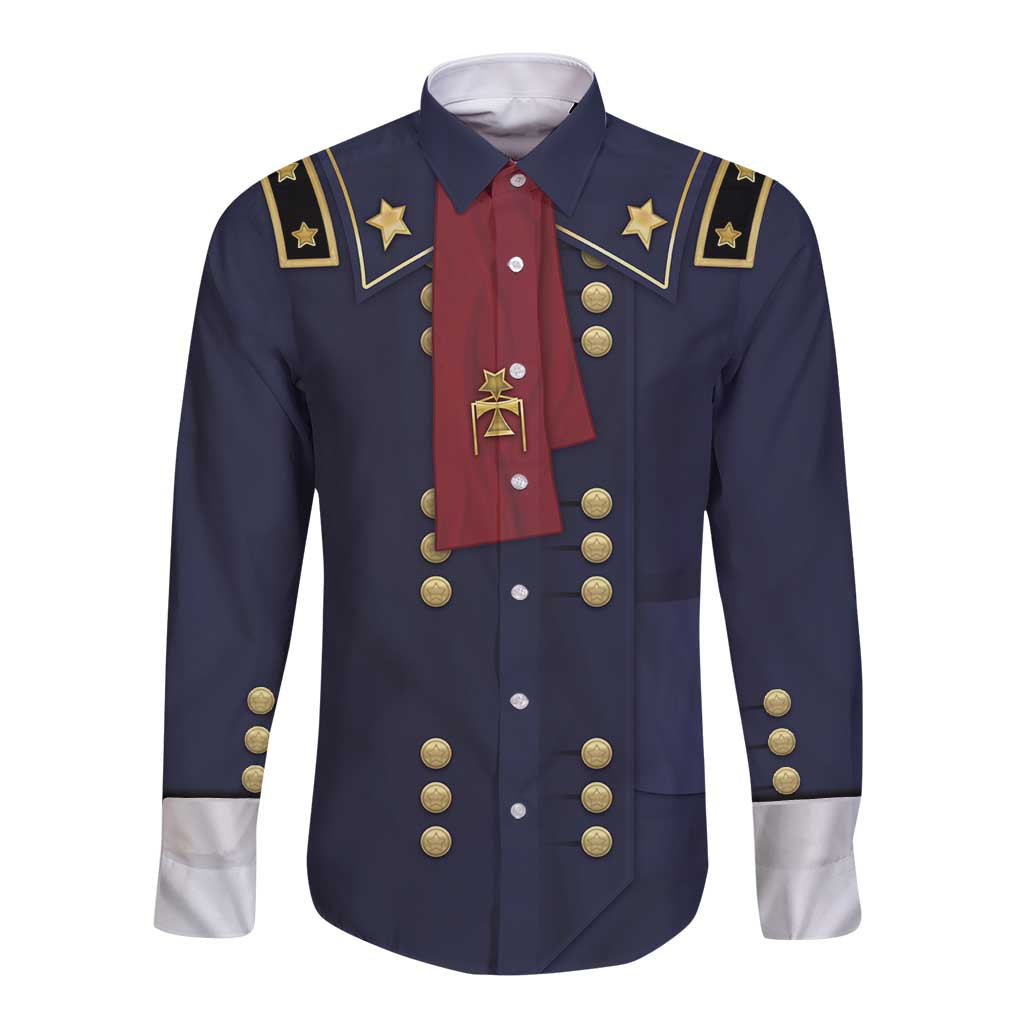 George Armstrong Custer Long Sleeve Button Shirt Soldier Costume - Wonder Print Shop
