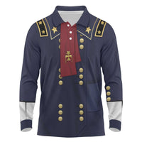 George Armstrong Custer Long Sleeve Polo Shirt Soldier Costume - Wonder Print Shop