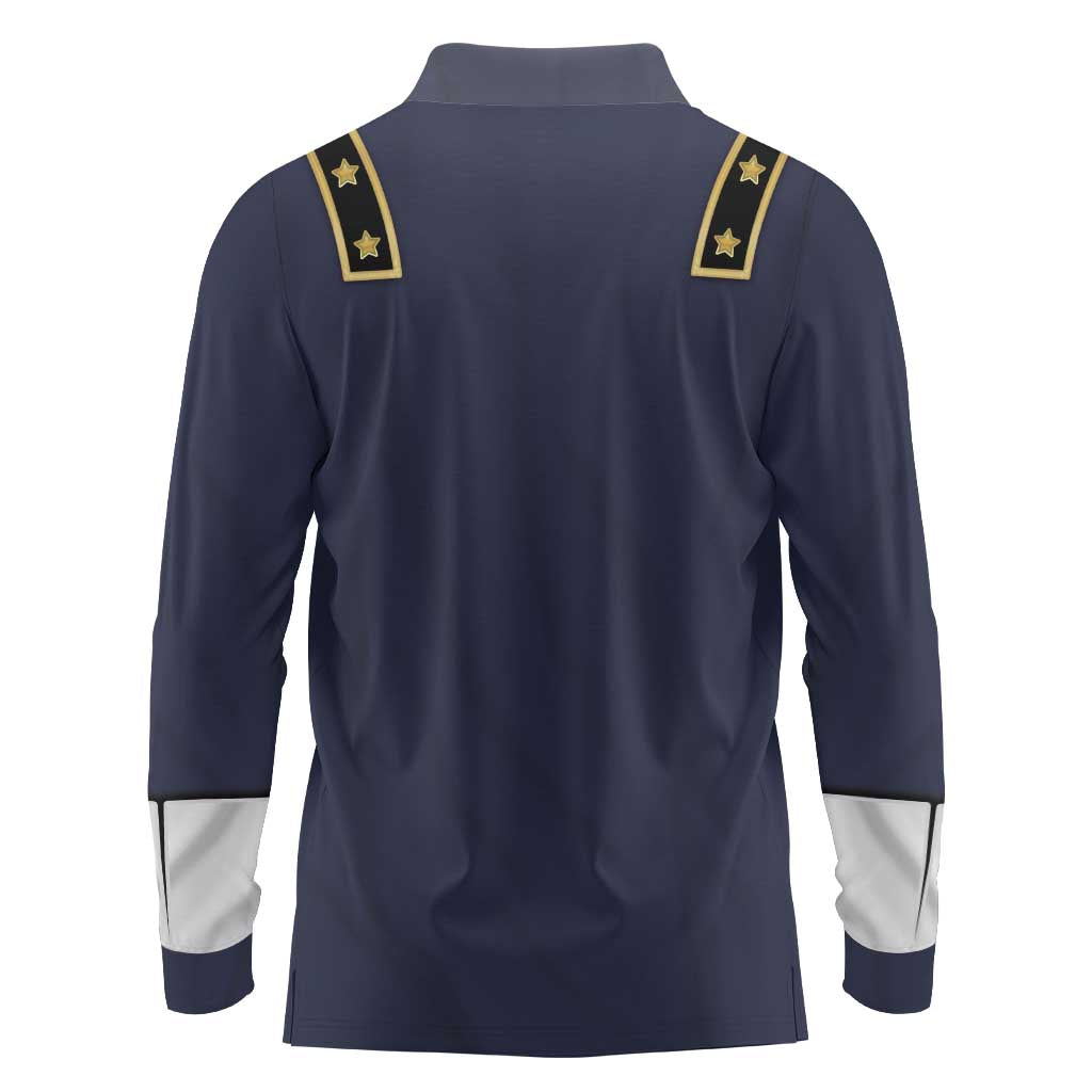 George Armstrong Custer Long Sleeve Polo Shirt Soldier Costume - Wonder Print Shop