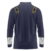 George Armstrong Custer Long Sleeve Polo Shirt Soldier Costume - Wonder Print Shop