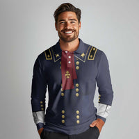 George Armstrong Custer Long Sleeve Polo Shirt Soldier Costume - Wonder Print Shop
