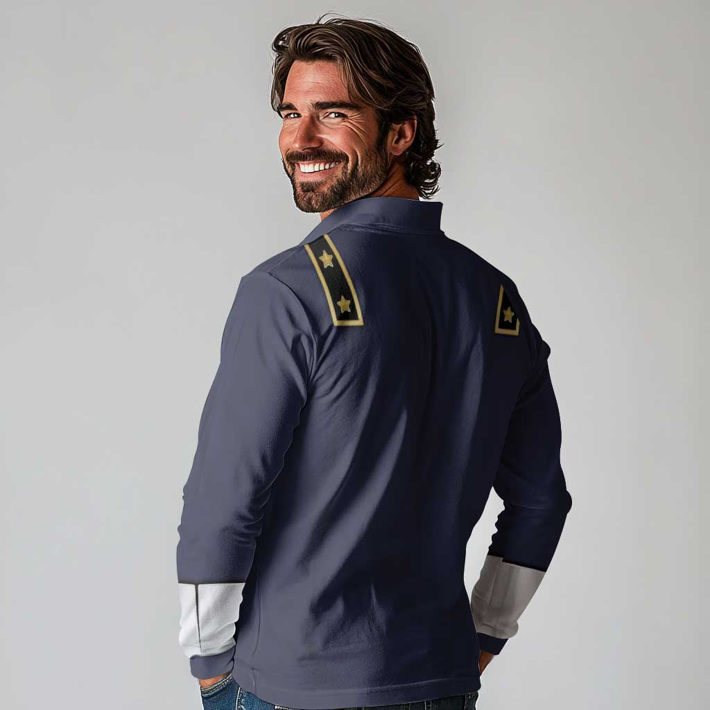 George Armstrong Custer Long Sleeve Polo Shirt Soldier Costume - Wonder Print Shop