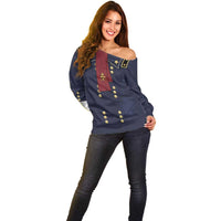 George Armstrong Custer Off Shoulder Sweater Soldier Costume - Wonder Print Shop