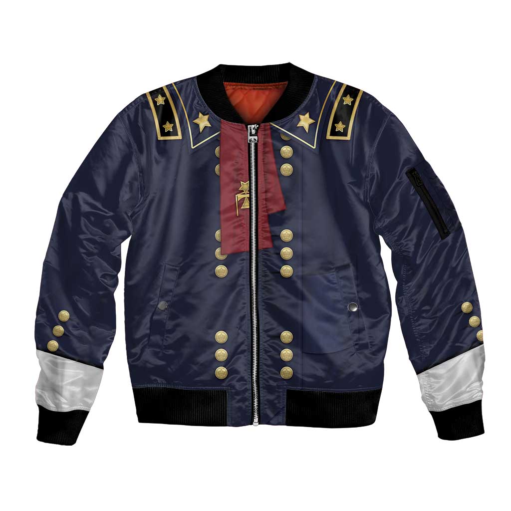 George Armstrong Custer Sleeve Zip Bomber Jacket Soldier Costume - Wonder Print Shop