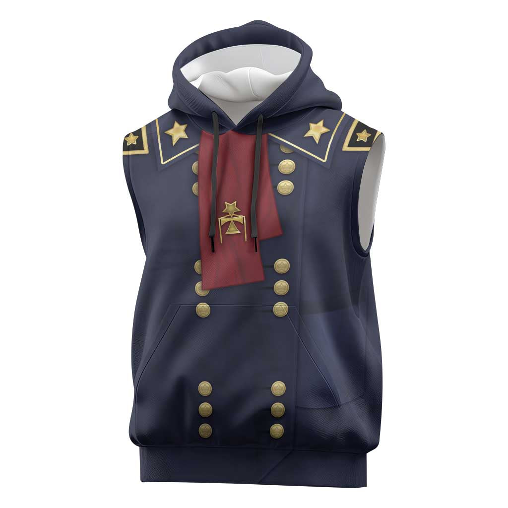 George Armstrong Custer Sleeveless Hoodie Soldier Costume - Wonder Print Shop