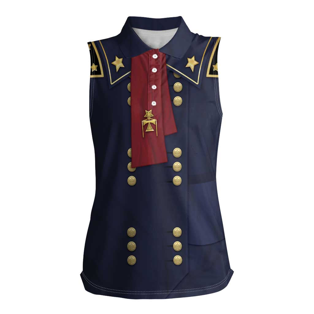 George Armstrong Custer Women Sleeveless Polo Shirt Soldier Costume - Wonder Print Shop