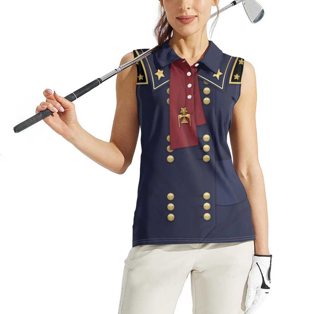 George Armstrong Custer Women Sleeveless Polo Shirt Soldier Costume - Wonder Print Shop