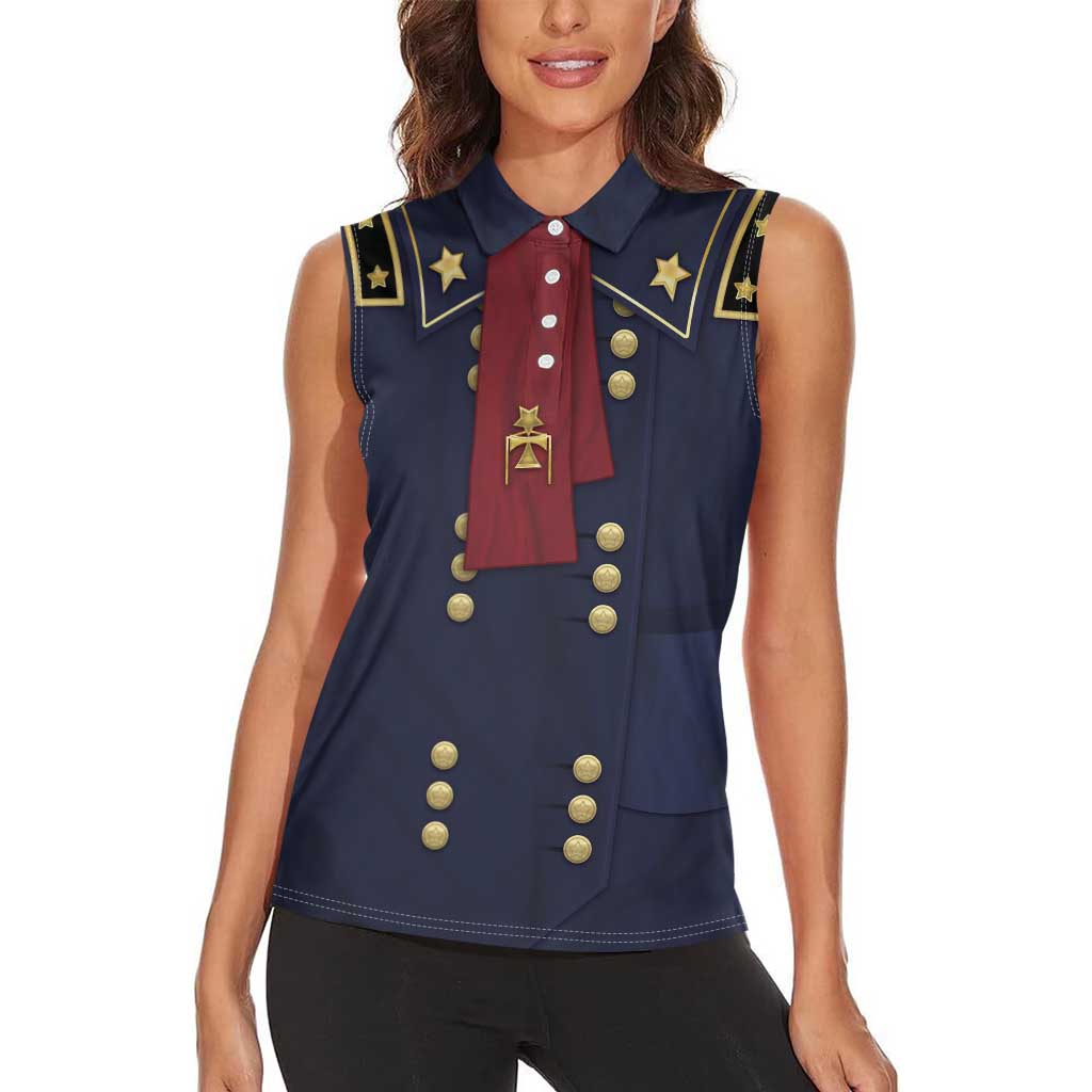 George Armstrong Custer Women Sleeveless Polo Shirt Soldier Costume - Wonder Print Shop