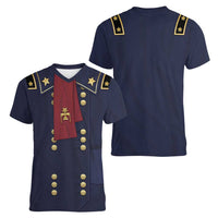George Armstrong Custer Women V-Neck T-Shirt Soldier Costume - Wonder Print Shop