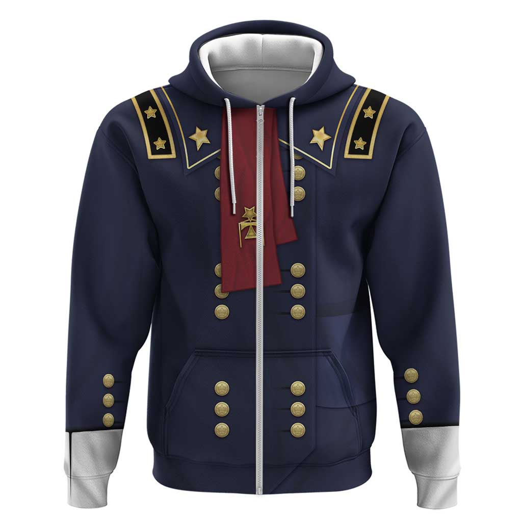 George Armstrong Custer Zip Hoodie Soldier Costume - Wonder Print Shop