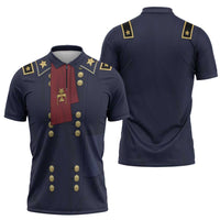 George Armstrong Custer Zipper Polo Shirt Soldier Costume - Wonder Print Shop