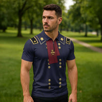 George Armstrong Custer Zipper Polo Shirt Soldier Costume - Wonder Print Shop