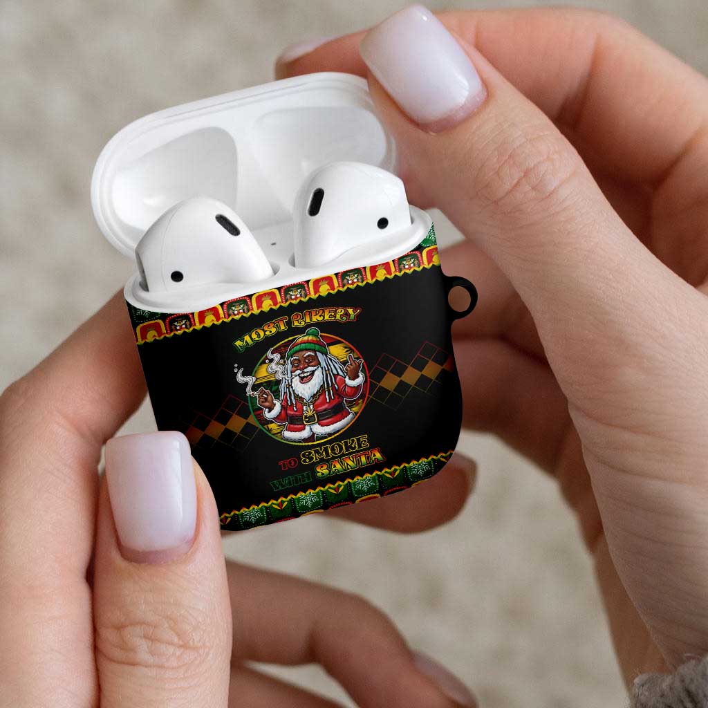 Jamaica Christmas AirPods Case Most Likely To Smoke With Santa - Wonder Print Shop